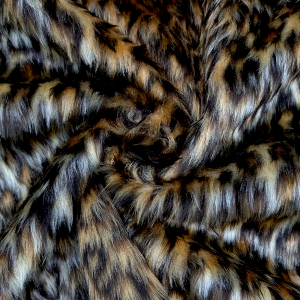 rainbow leopard faux fur animal print fabric